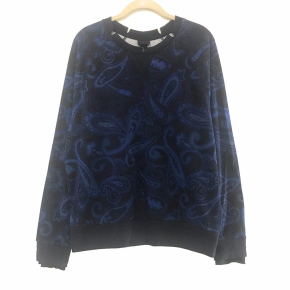 H&M Navy Ripped Sweatshirt NWOT - Picture 1 of 6